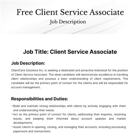 Client Service Associate (Manila 1 Area) Job Details .
